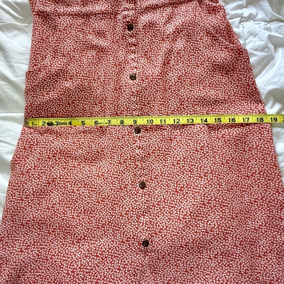 Monteau Lightweight Travel Button-Down Red Spring Summer Dress Size L - Picture 3 of 7
